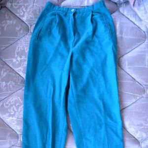 80's Haberdashery Women's Blue Petite Pants Size 8 Relaxed Fit